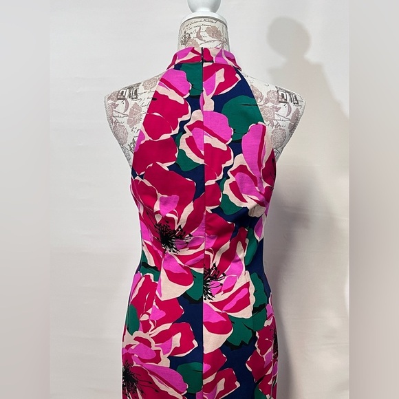 TRINA TURK Pink floral EMOTION halter sheath dress size 6. - Picture 7 of 16